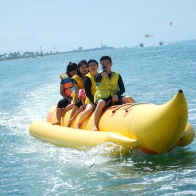 Banana boat ride at Tanjung Benoa Beach, Bali