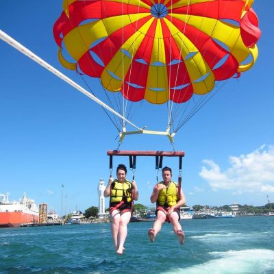 Tandem parasailing at Tanjung Benoa Beach, Bali