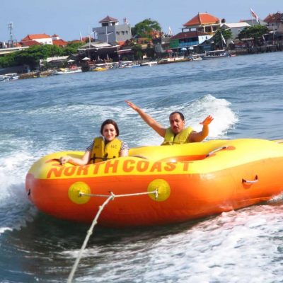 Rolling donut ride at Tanjung Benoa Beach, Bali