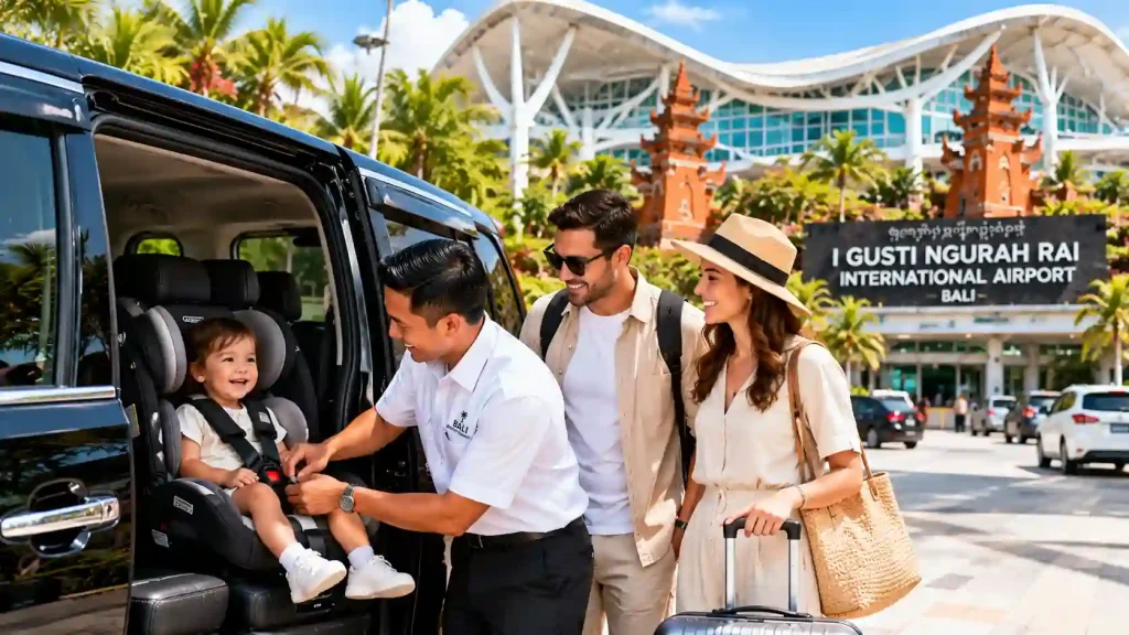 Happy Family Arrival at Bali Airport